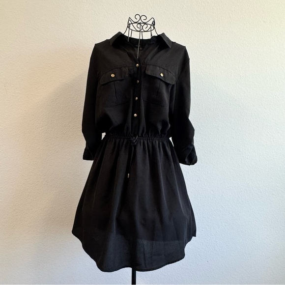 BeBop Dresses & Skirts - BeBop Black Long Sleeve Shirt Dress
